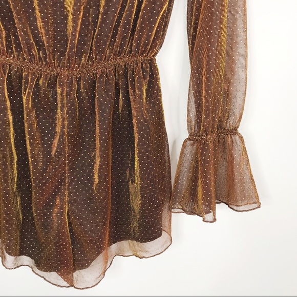 Akira Be Original Polka Dot Romper Copper Brown S - Picture 9 of 12